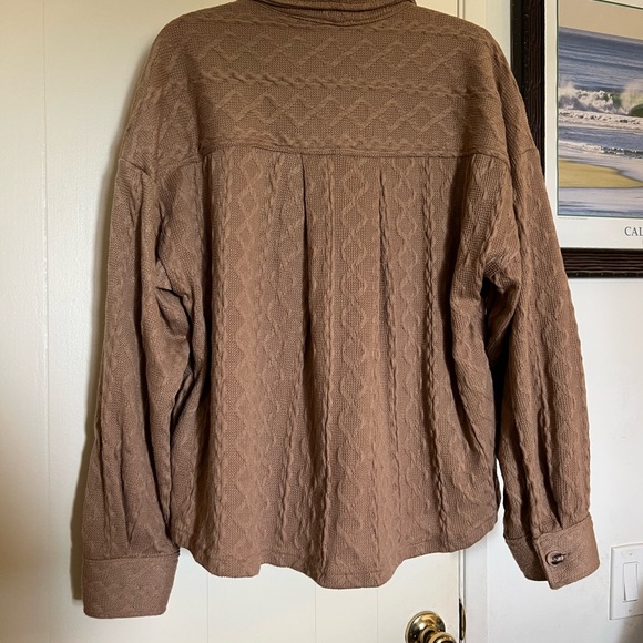 New In L - Brown Cable Knit Button-Up Jacket - Picture 2 of 9